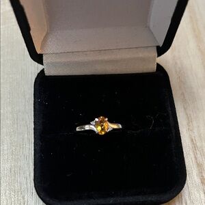 Stunning Silver Ring with Gold Gemstone